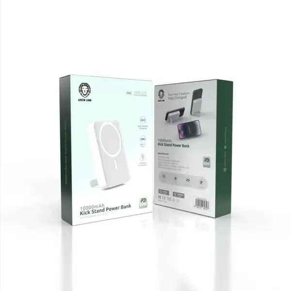 GREEN LION 10000mAh KICK STAND POWER BANK | WHITE